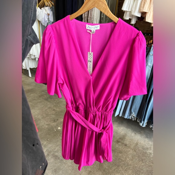 She + Sky Pants - Hot pink Romper